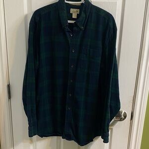 L.L. Bean Scotch Plaid Flannel Traditional Fit Men’s Size XL Button Down Shirt